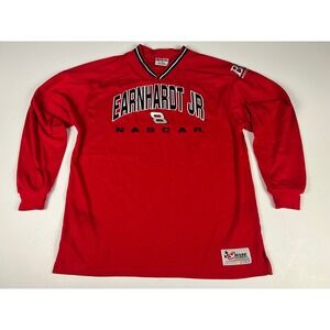 Vintage Earnhardt Jr NASCAR Racing Long Sleeve Red Shirt XL Chase‎ Authentics